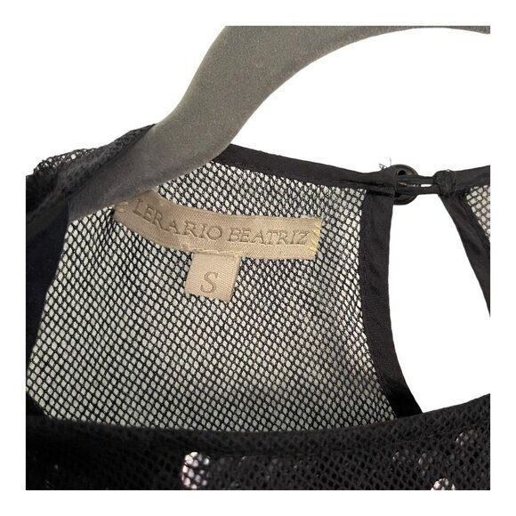 Lerario Beatriz Size S Black Jersey Draped Kaftan Dress Stretch Sequin - Picture 3 of 8